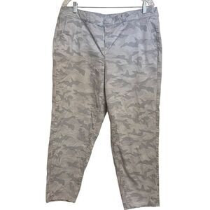 LANE BRYANT Gray Camouflage Chino Pants